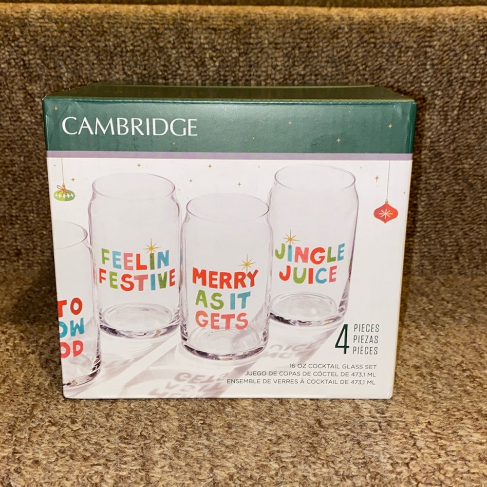 ❤️🧡💚💙NWT Cambridge 4 16oz Cocktail Glass Set